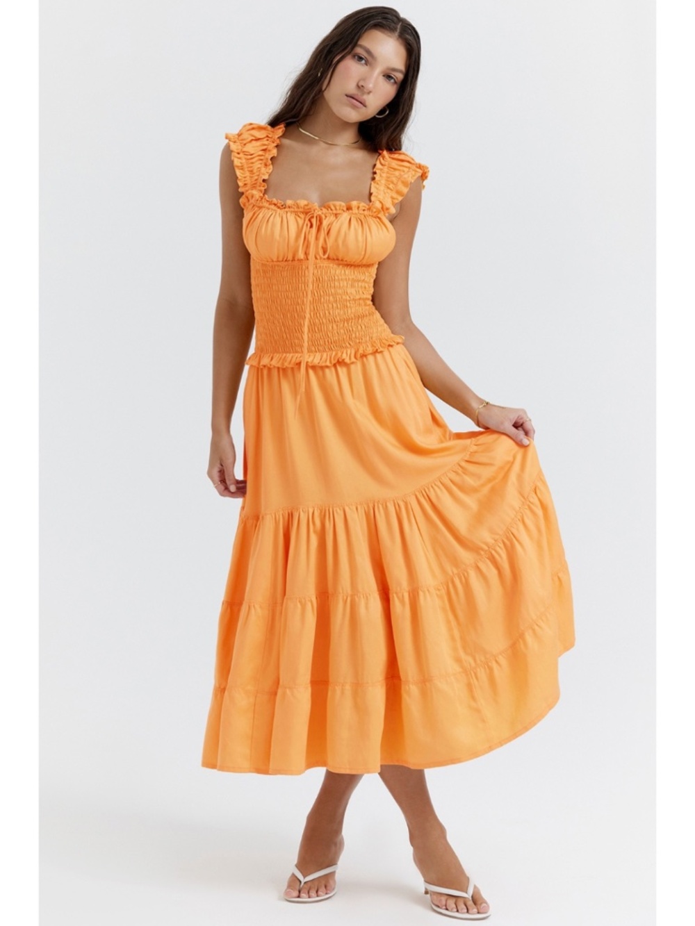 NEW House of CB Phedra Dress Warm Apricot Small - Picture 6 of 17